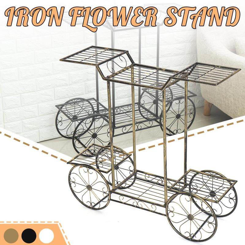 Plant Stand Metal Flower Pot Garden Shelf Outdoor Indoor Bicycle Display Rack