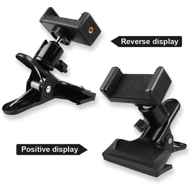 360° Spin Guitar Head Clip Mobile Phone Holder Live Broadcast Bracket Stand Tripod Clip Head For Street Singing lyrics Song Car