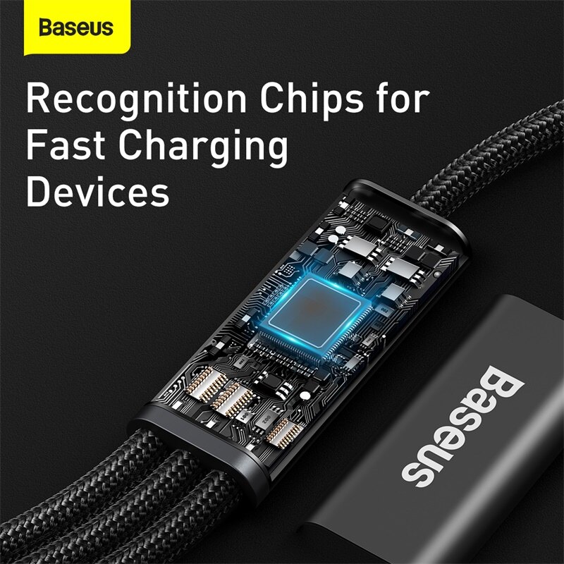 Baseus 1.5Meter Cáp USB Loại C 3 Trong 1 PD 20W, Cáp Sạc Nhanh Cho iPhone 13 Pro Max Dây Dữ Liệu Micro USB Cho Xiaomi Redmi Samsung S21