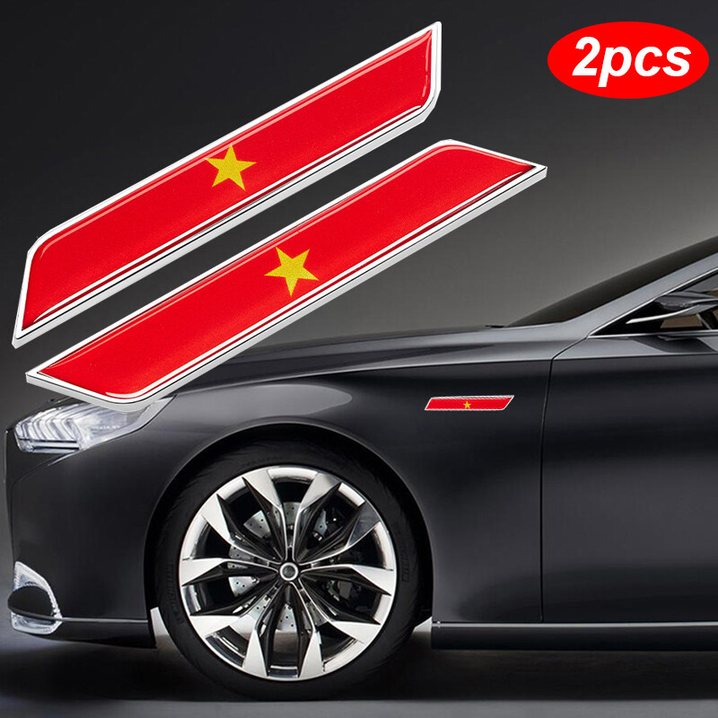 2Pcs/Set 3D Metal Vietnam Flag Car Front Side Fender Emblem Stickers Auto Styling Exterior Badge Decals Accessories for Daewoo Mazda Mercedes Benz KIA Hyundai Honda Toyota Suzuki Mitsubishi