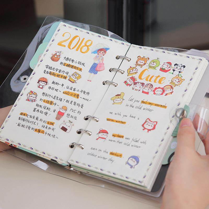 1pcs A5 A6 notebook 5 Pockets Plastic Expanding File Folder Pockets Accordion Document Organizer Accounting Ledger/Account Notebook  for School Office Travel