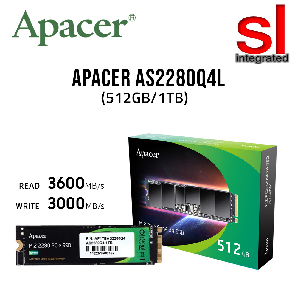 Apacer AS2280Q4L M.2 PCIe Gen4x4 SSD with 3D NAND Flash (512GB/1TB ...