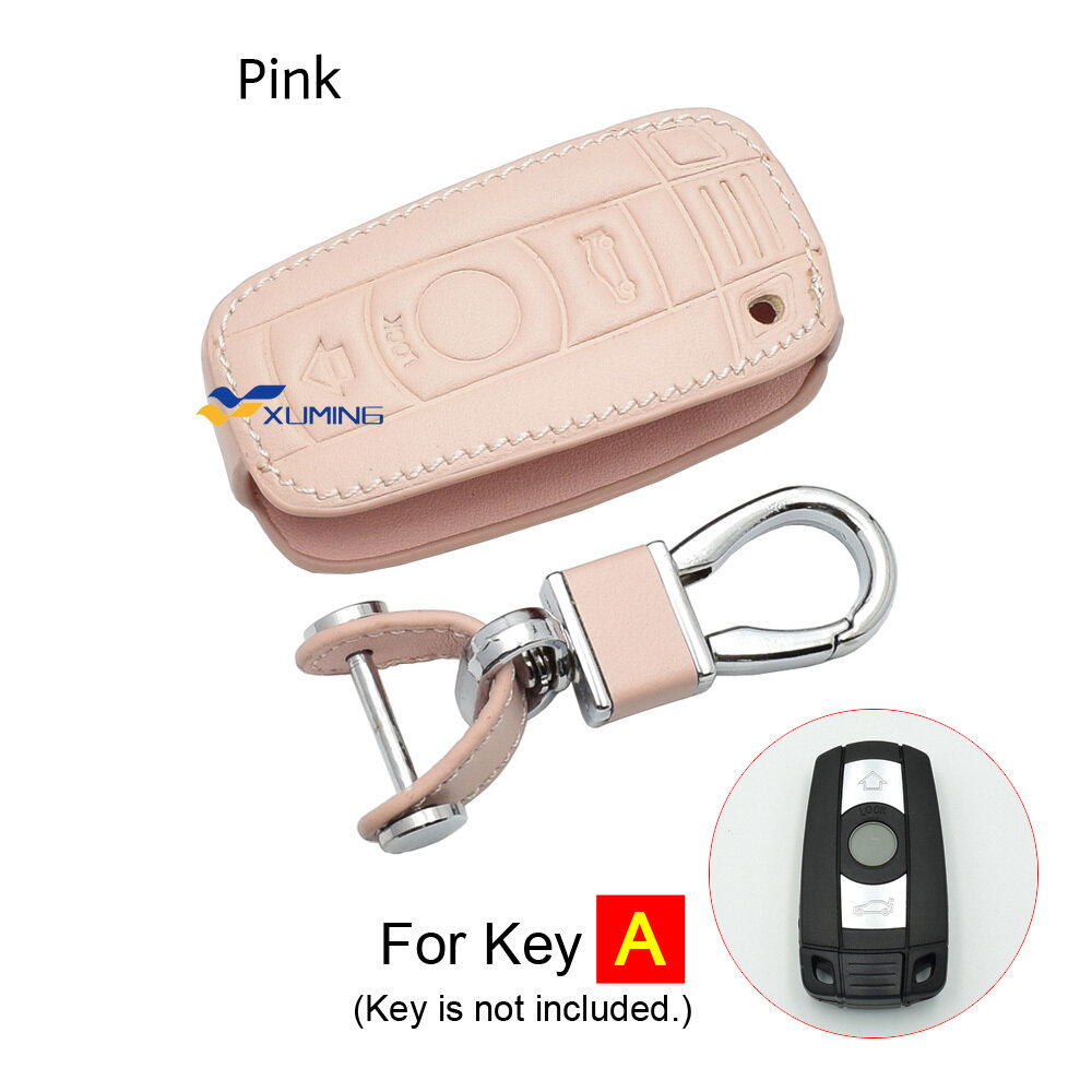 Leather Car Key Case For BMW 1 3 5 6 Series E60 E61 E70 E81 E87 E90 E91 E92 320 X1 X5 X6 Z4 Smart Key Fob Protector Cover