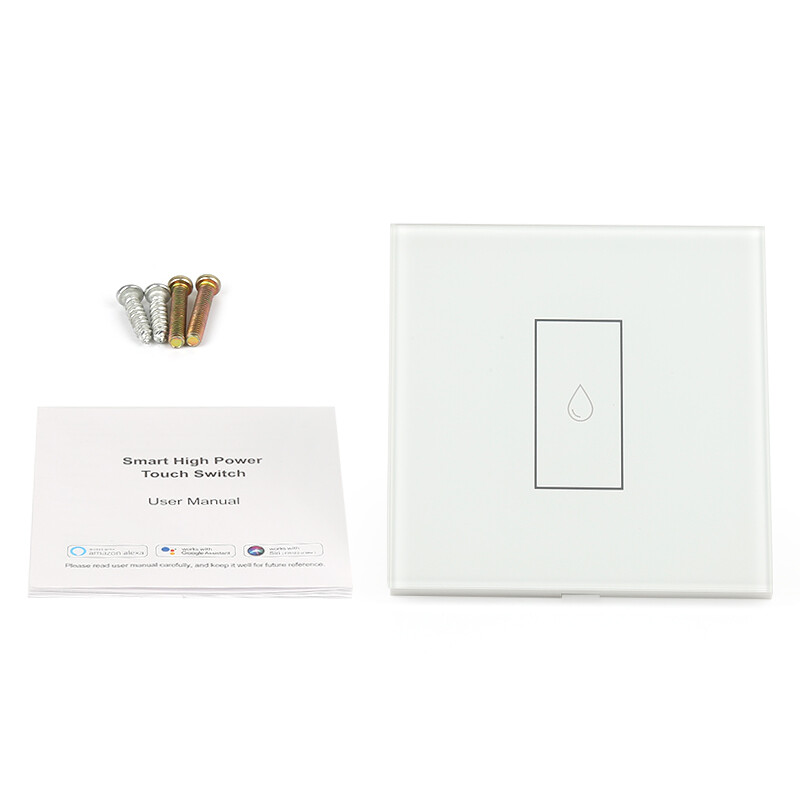 Elesky TUYA 20A Water Heater Switch Smart Wifi Touch Wall Switch Timing Remote Control Work With Goog le Home And Alexa EU/US
