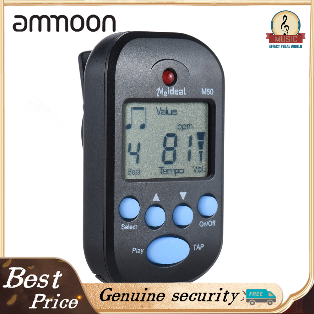Professional Clip on Digital Tempo Metronome LCD Screen Lightweight & Mini for Violin Guitar Bass Musical Instrument Black