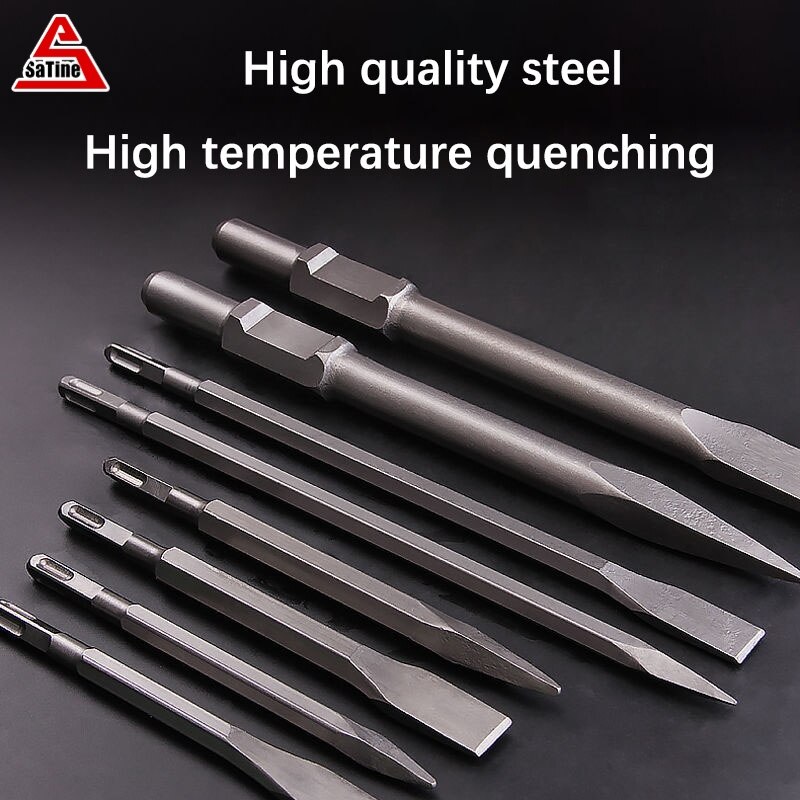 SaTine electric hammer impact drill bit square round handle hexagonal handle tip flat chisel pick brazing electric pick shovel slot drill concrete drill