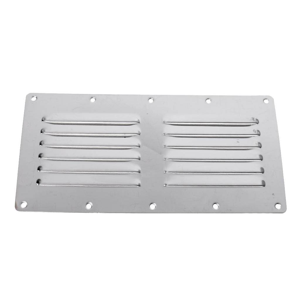 2x 304 Stainless Steel Air Vent Cover Panel Rectangle Louver Air Ventilation