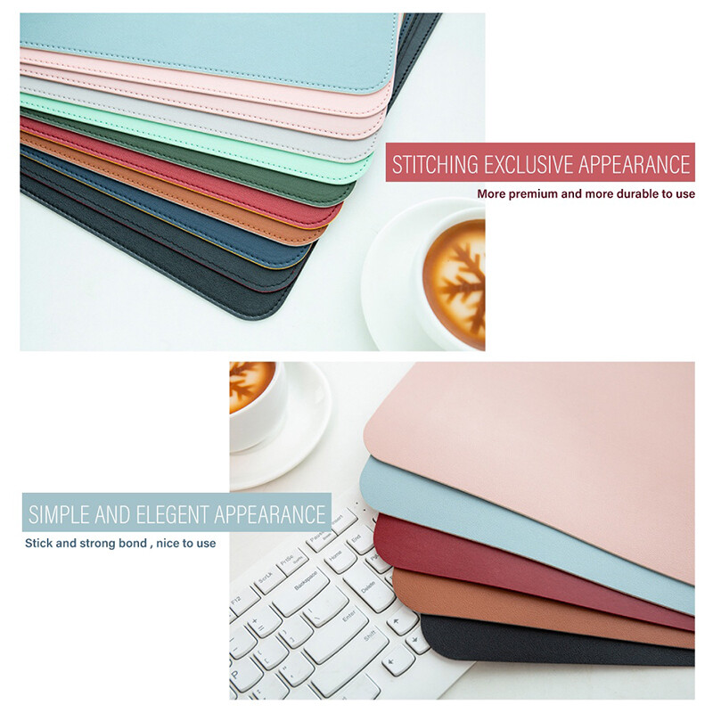 【Ready Stock】Double Side PU Leather Desk Pad Waterproof Mouse Keyboard Pad Table Mat Portable Games Mouse Pad