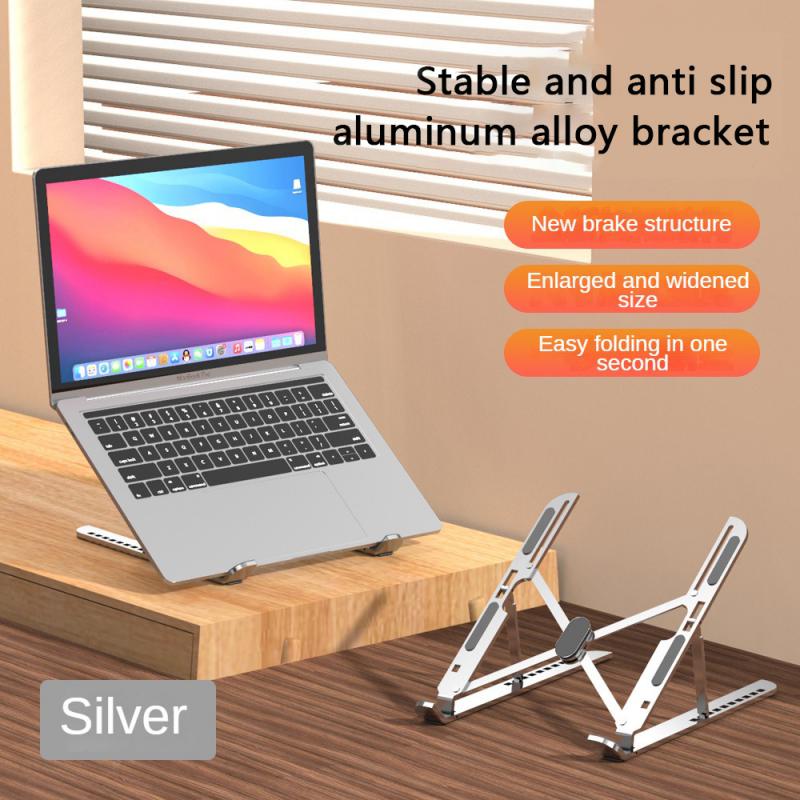 Mobile Phone Laptop Bracket Folding Heat Dissipation Ten-block Aluminum Alloy Notebook Stands For Ipad Phone Tablet Notebook