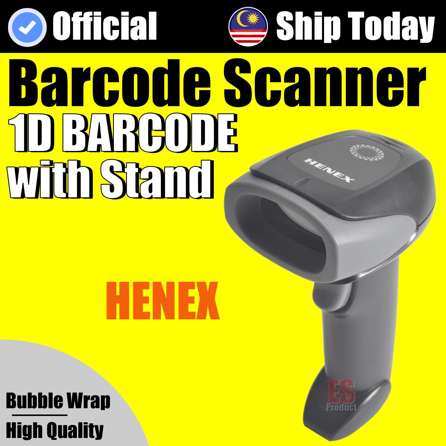 Official Henex Barcode Scanner 1D with Stand HC3206 Lazada