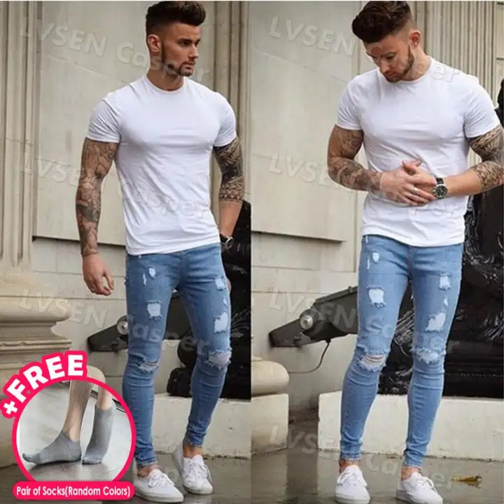 men ripped skinny jeans