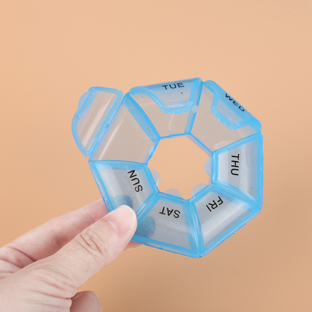 7 Grids Portable Weekly Pill Box Storage Container Mini Medicine Organizer Tablet Dispenser Splitters