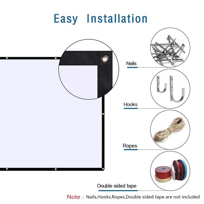 60/72/84/100/120 Portable HD 16:9 White 60 Inch Diagonal Projector Screen