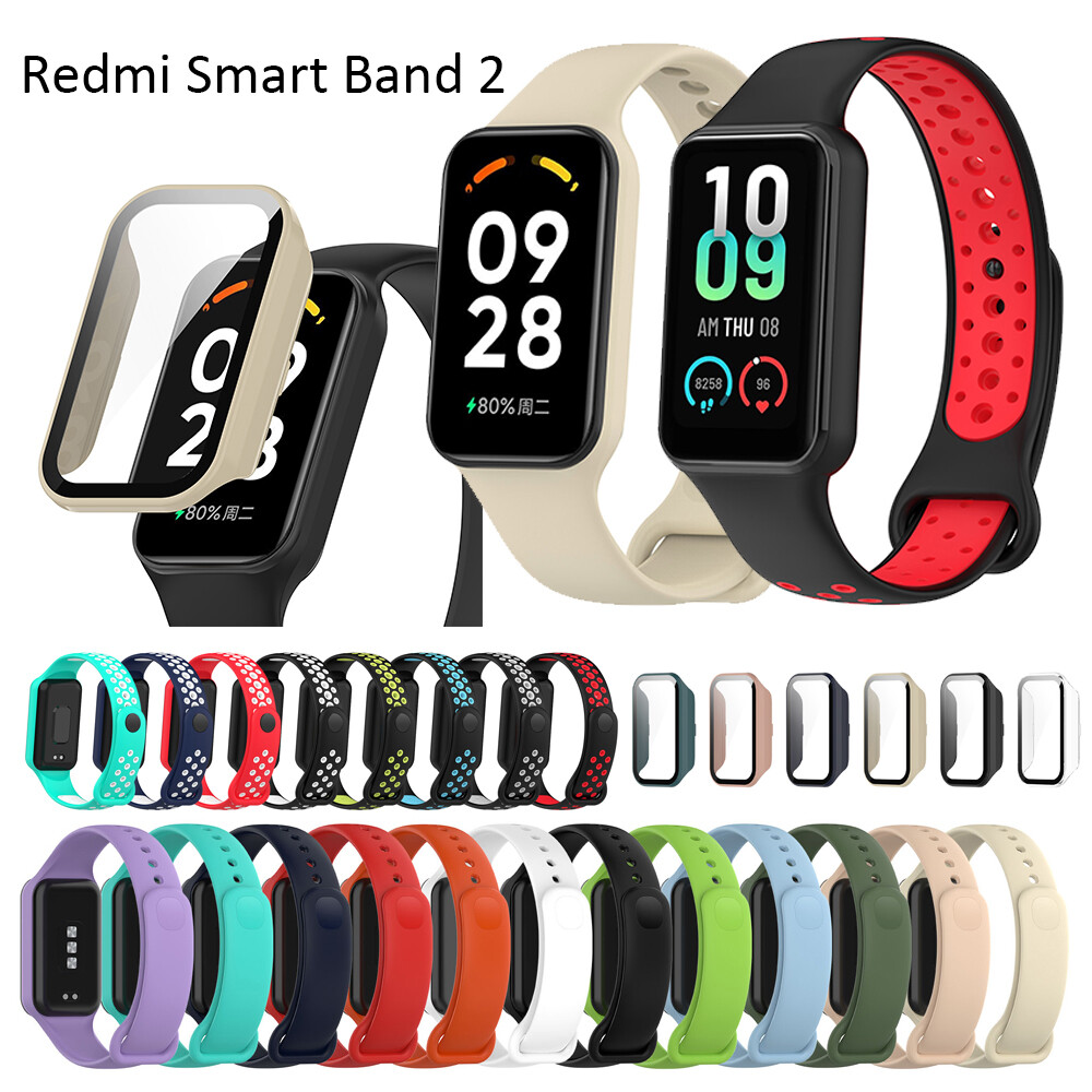 For Redmi smart band 2 strap case tempered glass screen protector USB cable smart watch band straps