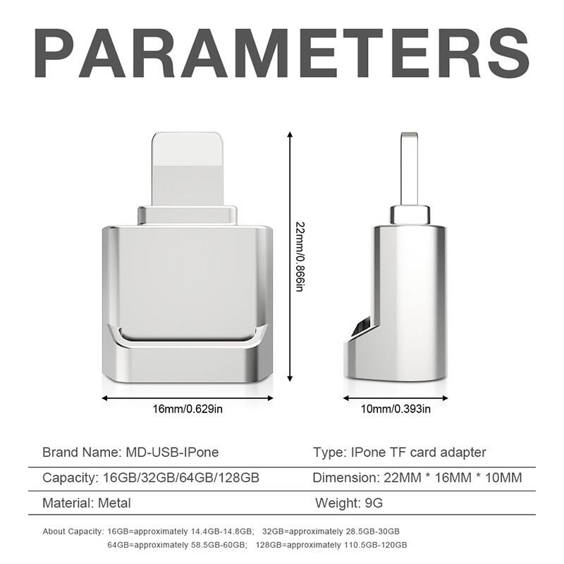 Đầu Đọc Thẻ Cho iPhone Bộ Chuyển Đổi Đầu Đọc Thẻ Micro SD TF Cho Hệ Thống IOS 13 Phía Trên Đầu Đọc Thẻ Nhớ OTG Bên Ngoài Cho iPhone 13 11