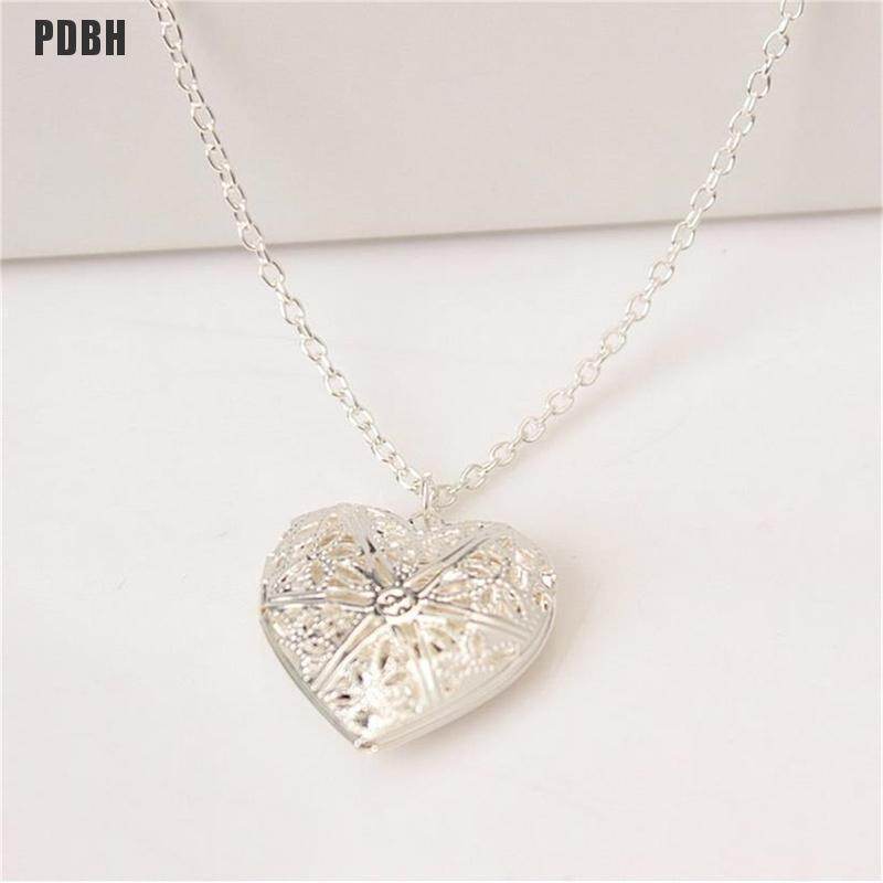 Hollow Heart Shape Pendant Necklace Openable Locket Necklaces Women Jewelry Gift