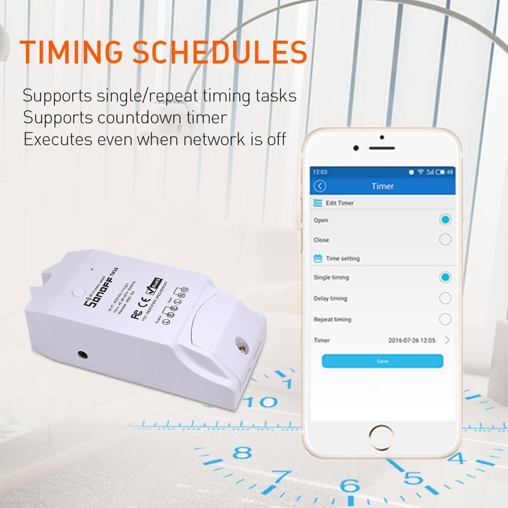 ITEAD Sonoff TH10 TH16 WIFI Switch si7021 Temperature Humidity Sensor Wifi Remote Control For Smart Home Automation Module 16A