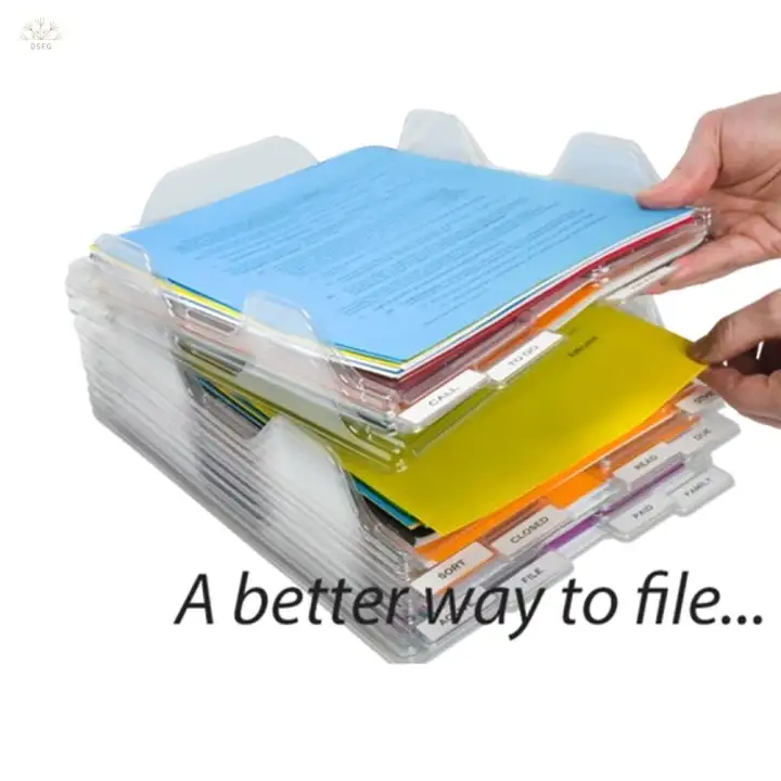 Dsfg File Storage Box Document Rack Organizer Tray Stackable For