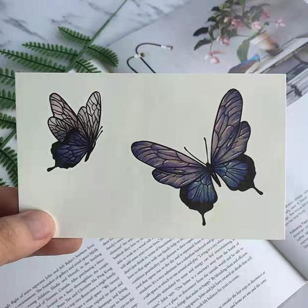 New 2 butterfly tattoo stickers waterproof and durable female back chest simulation