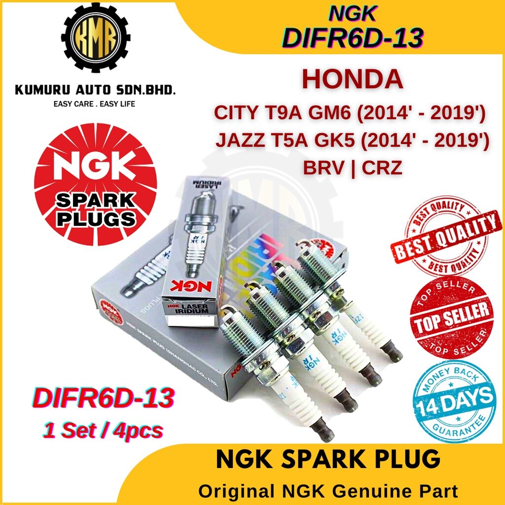 DIFR6D13 NGK Laser Iridium Spark Plug for Honda City T9A GM6 Jazz T5A