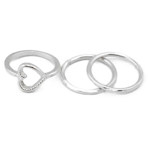 Gravitational wave 4Pcs/Set Rhinestone Leaf Heart Above Knuckle Midi Stack Ring Boho Party Jewelry