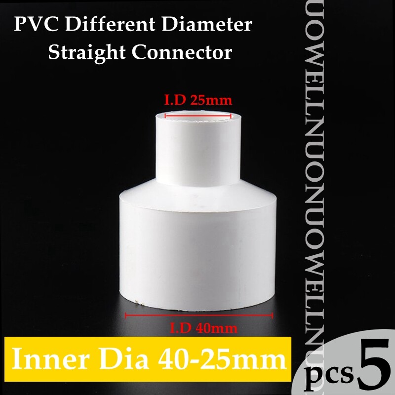 Color : 63 32mm, Diameter : White 1pc ID 63mm To 20~50mm PVC Reducing Straight Joints Agricultural Irrigation Garden Water Connectors Aquarium Fish Tank DIY Tools