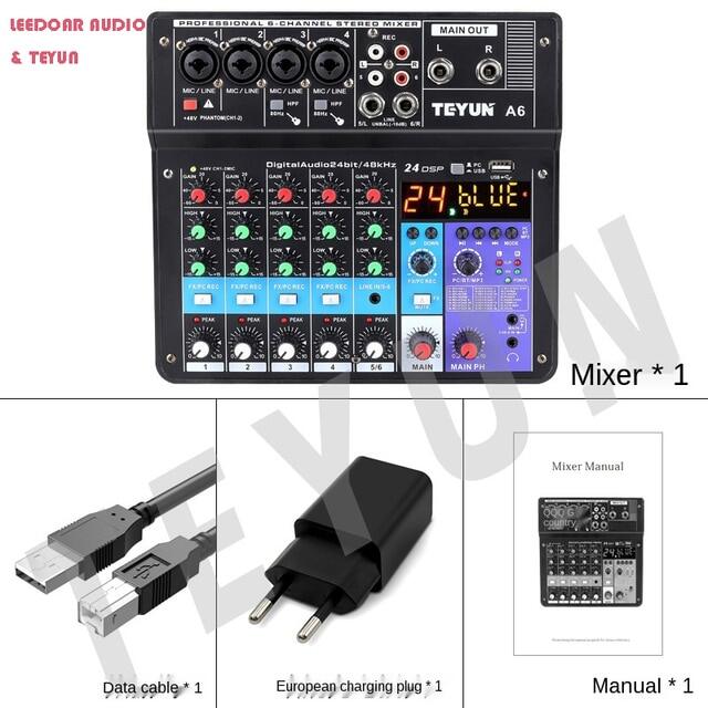 TEYUN 8 6 4 Channel Professional Portable Mixer Computer Sound Mixing