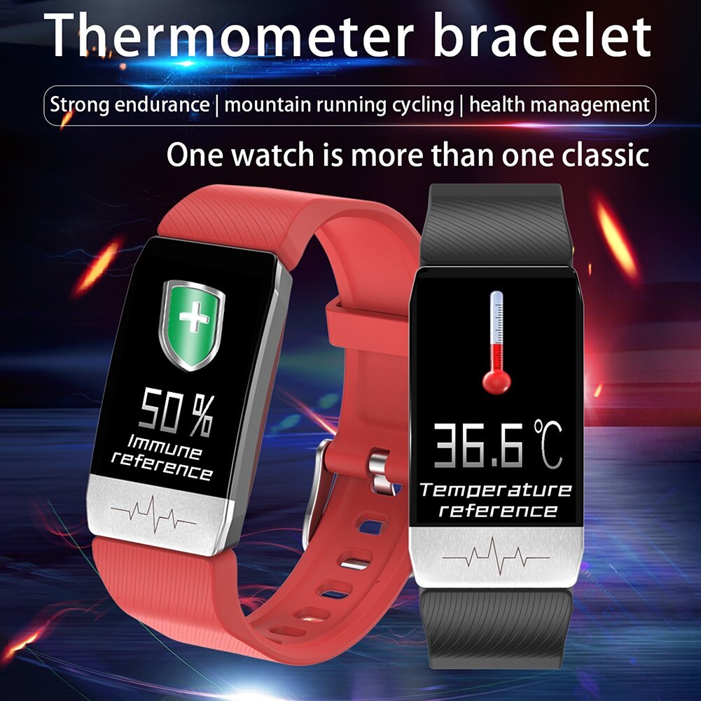 IP67 Nhiệt Kế Không Thấm Nước, Nhịp Tim Theo Dõi Giấc Ngủ Thể Thao Thông Minh BraceletSmart Vòng Đeo Tay Nhiệt Kế Đồng Hồ Đo Nhiệt Độ Đồng Hồ Đeo Tay Siêu Mỏng Nhịp Tim 5 Trong 1 Theo Dõi Sức Khỏe Chống Nước