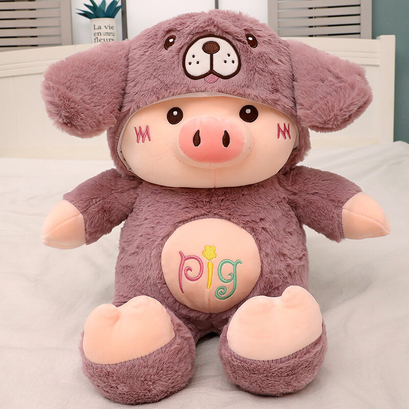 Cartoon Piggy Doll Plush Teddy Bear Hat Pig Doll Children Birthday Gift Baby Pig Baby Cute Mouse doll