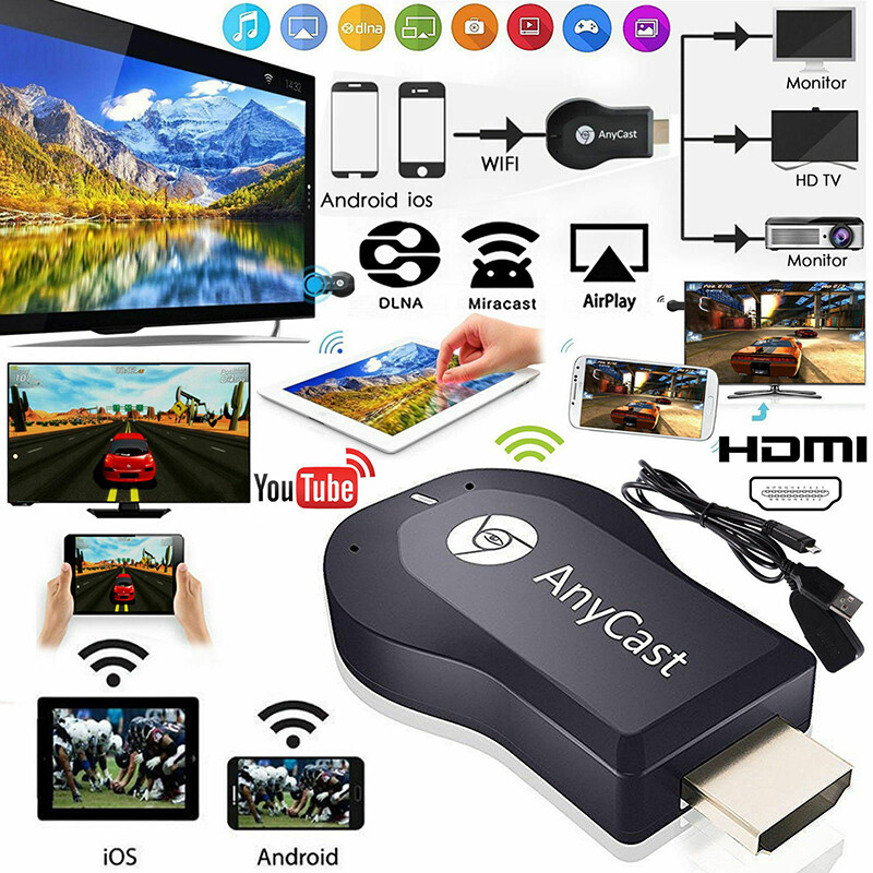 Anycast đầu thu wifi m12 plus hiển thị airplay miracast hdmi tv dlna 1080p ruija