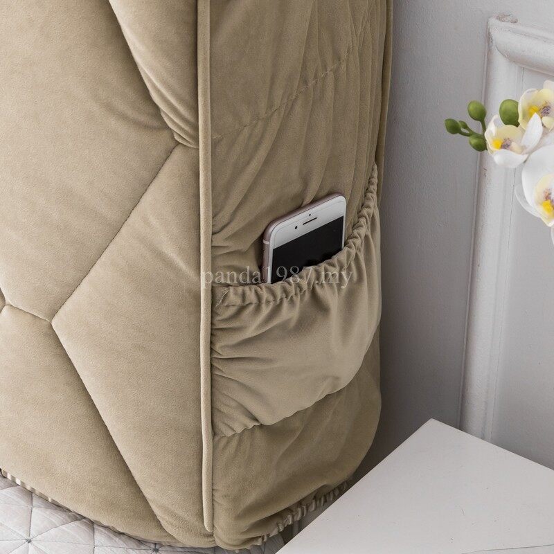 Thicken Headboard Cover Bed Head Back Protector Bed Frames Cover Soft Comfortable Solid Color Bed Decor
