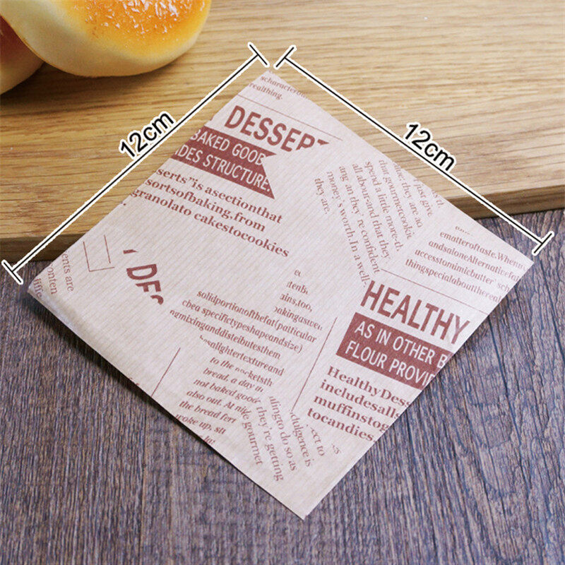 100 Pcs Disposable Sandwich Wrapping Triangle Baking Bag Fried Food Paper Liners Cookie Sheets Oil-Proof