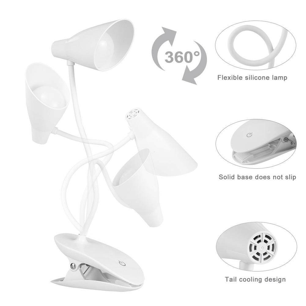 Bàn làm việc Đọc Sách LED Sạc USB Đêm Bảo Vệ Mắt Sách Đèn Kẹp Vào Phòng Ngủ