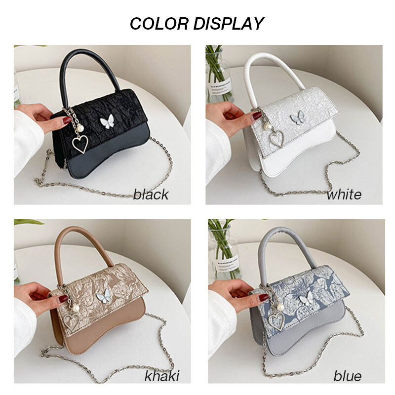 ELACCENT ⚡ Girly Nơ Hình Trái Tim Quai Xách Túi Xách Túi Đeo Chéo Đeo Vai