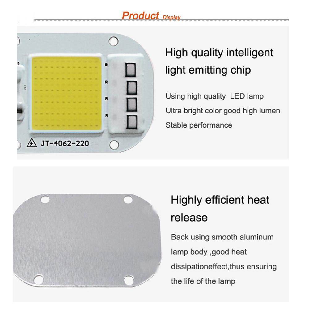 AC 220V 20W/30W/50W Free Driver High Pressure LED Chip COB Light Source