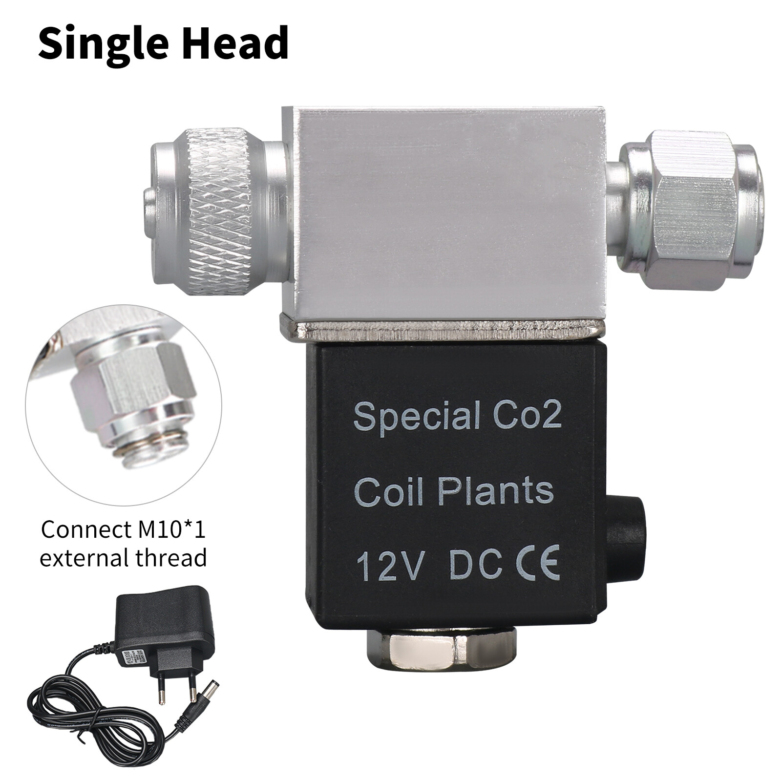 Van Điện Từ Cho Hệ Thống Điều Chỉnh CO2 Bể Cá Đầu Ra DC 12V, Kết Nối M10 * 1 Ren Ngoài Một Đầu Không Ồn Ào Thấp Phiên Bản Nhiệt Độ