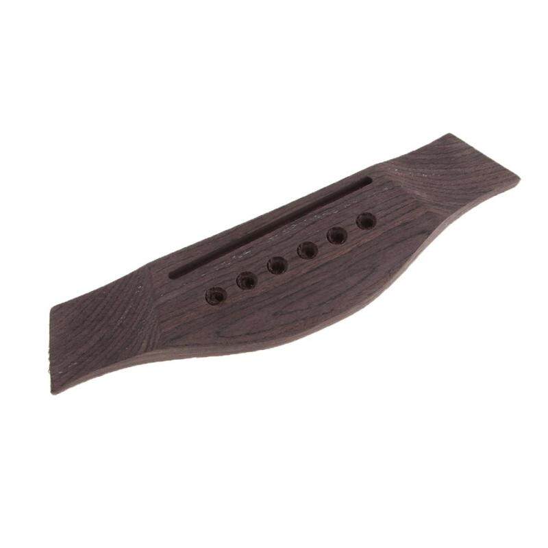 BolehDeals Solid Wood Wooden 6 String Saddle Thru Guitar Bridge for Acoustic Guitar Malaysia