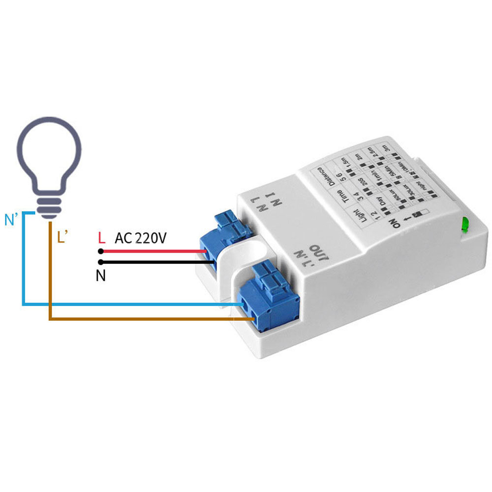 Ac 220V thời gian có thể điều chỉnh 5.8GHz Radar vi sóng Công tắc cảm biến chuyển động cơ thể Detector Rơle tác dụng chậm chuyển đổi đèn Led cảm biến