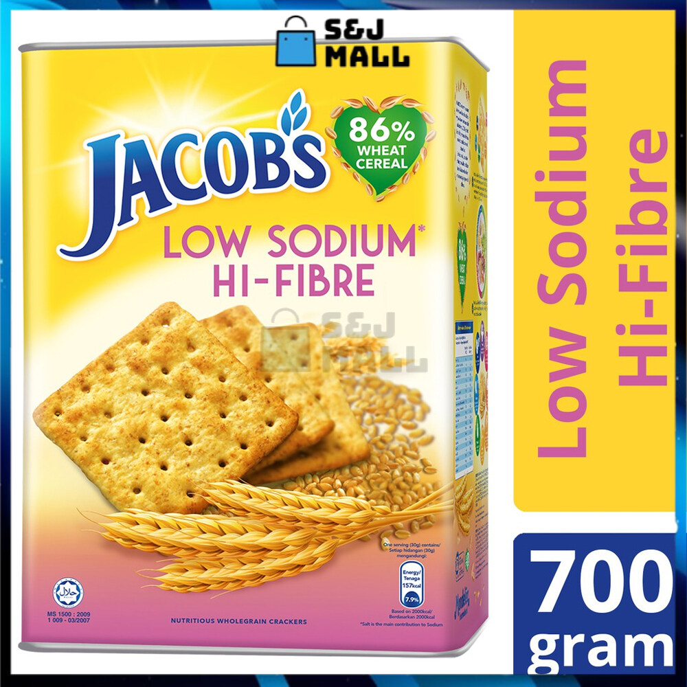 Jacob’s Tin Low Sodium High Fibre (HIFIBRE) Cream Crackers 700g Lazada