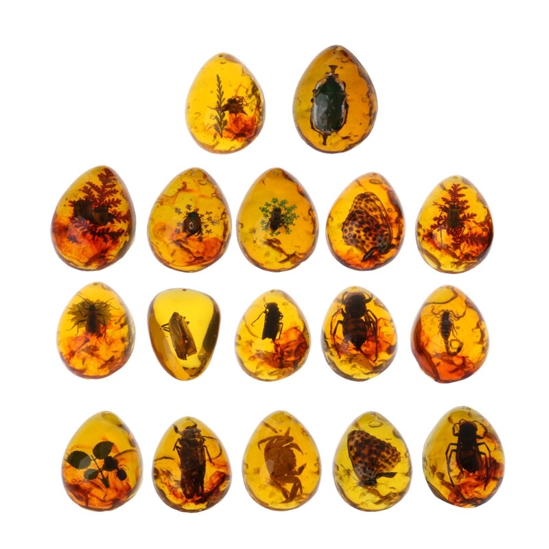 Animals Amber Butterfly Insects Stone Pendant Necklace Gemstone for DIY Jewelry