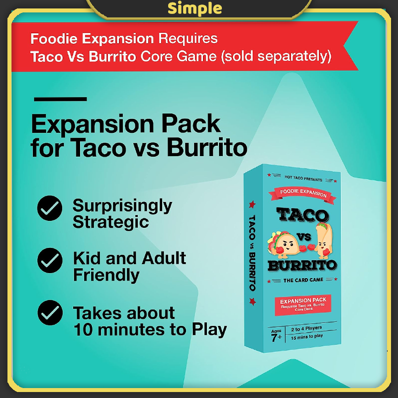 Taco vs Burrito Expansion Pack Board Game