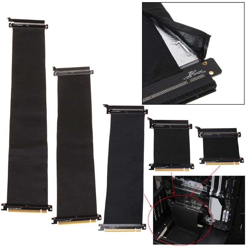 Hiệu Suất Cao Card Đồ Họa Cáp Nối Dài Với Antijam PCI-E X16 3.0 Bộ Mở Rộng Cáp Nâng 50Cm/40Cm/30Cm/10Cm/5Cm