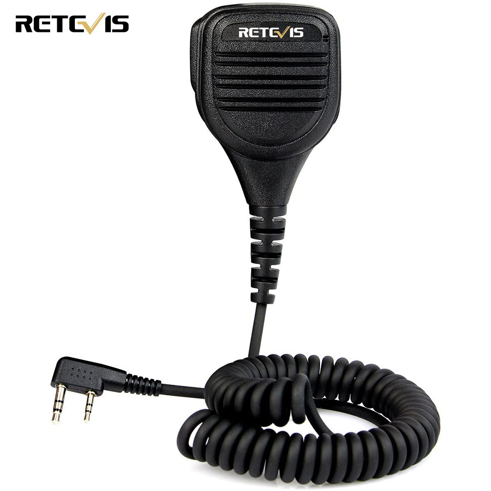 Retevis Walkie Talkies Mic Pin for Baofeng BF-888S UV-5R Retevis RT22  RT21 RT19 H-777 H-777S RT15 RB18 RT27 RB35 RT21V RT-5R RT-5RV RT85 RT76  3.5mm Audio Jack Shoulder Speaker Microphone(1 Pack)