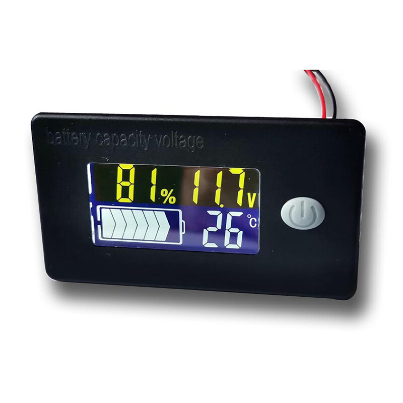 Manooby Battery Capacity Indicator Voltage Li-ion Lead acid Battery Tester LCD Temperature Voltmeter Gauge