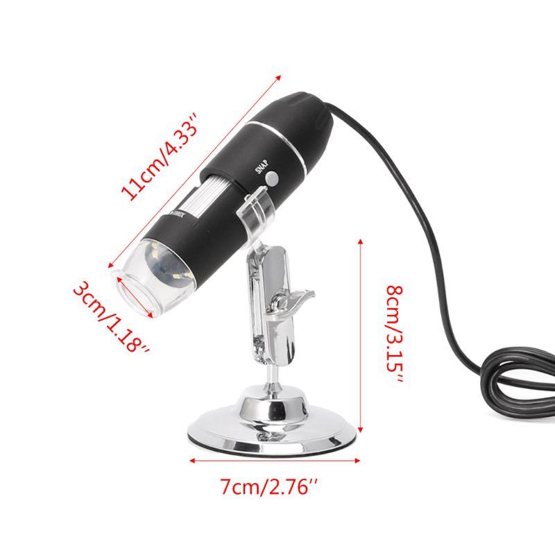 Kính Hiển Vi Kỹ Thuật Số 1600X USB, Kính Lúp Camera Nội Soi 8LED Có Giá Đỡ