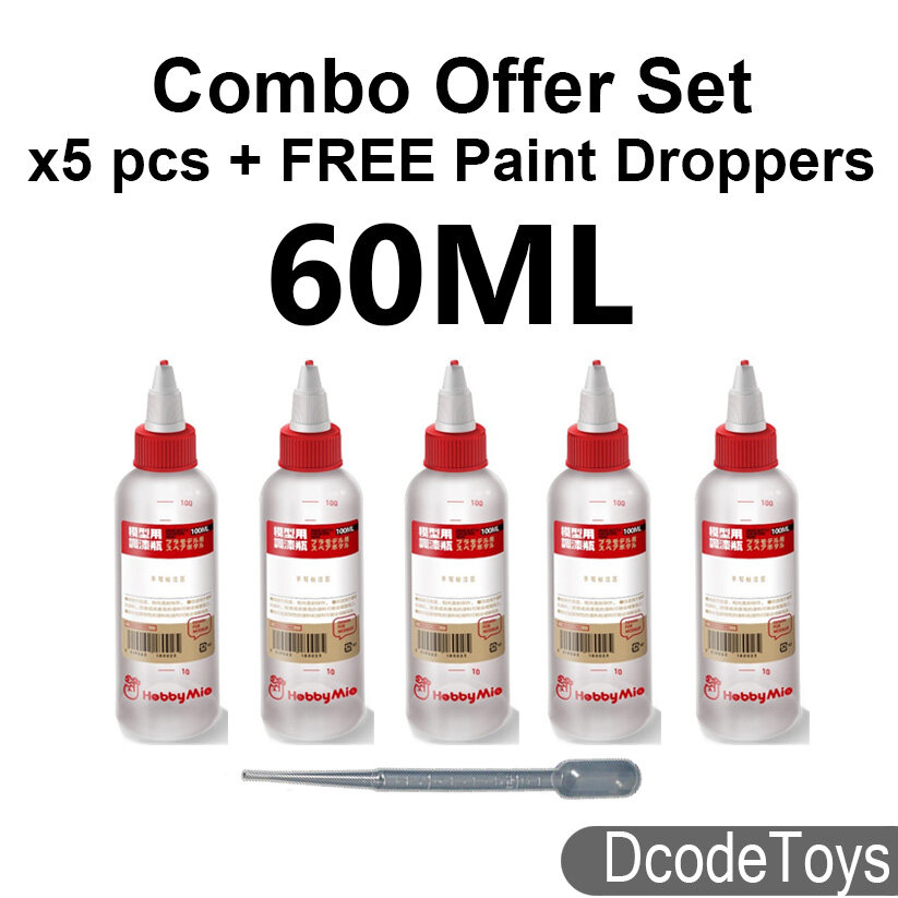 COMBO Offer Set Twist Top Cap 60ml 100ml clear plastic paint