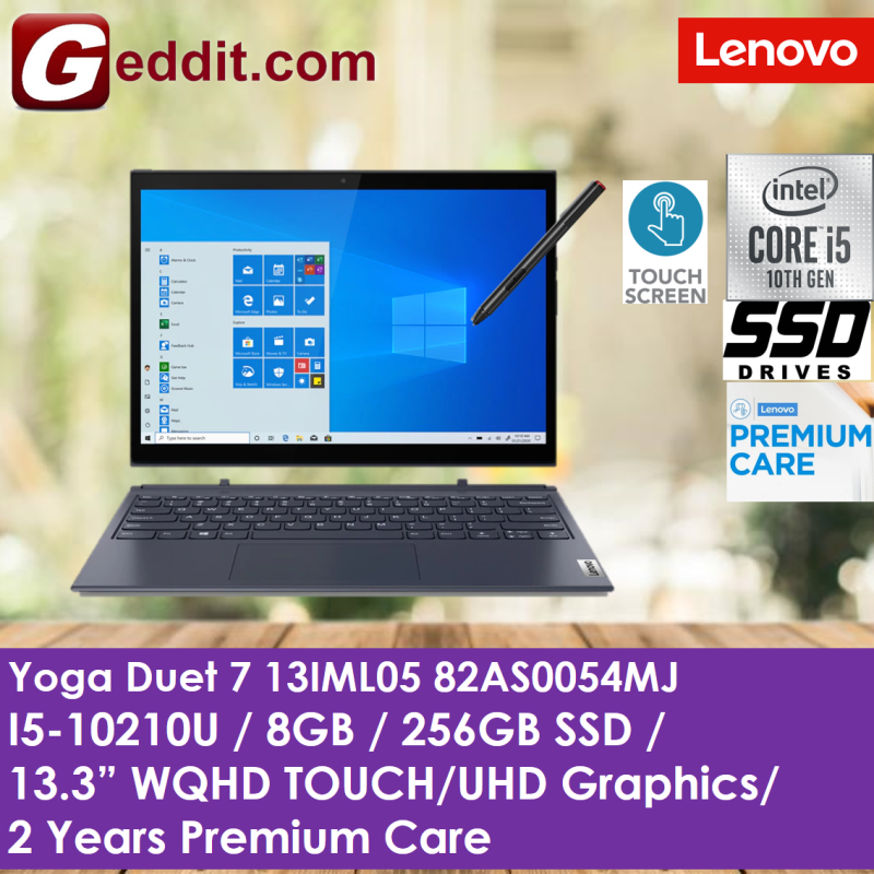 LENOVO YOGA DUET 7 13IML05 82AS0054MJ (GREY) / 82AS007KMJ (ORCHID) 2-IN-1 LAPTOP (I5-10210U,8GB,256GB SSD,13.3 FHD,UHD GRAPHICS,WIN10) (7-13IML05 / 13IML05 / DUET7 / 7-13IML) Malaysia