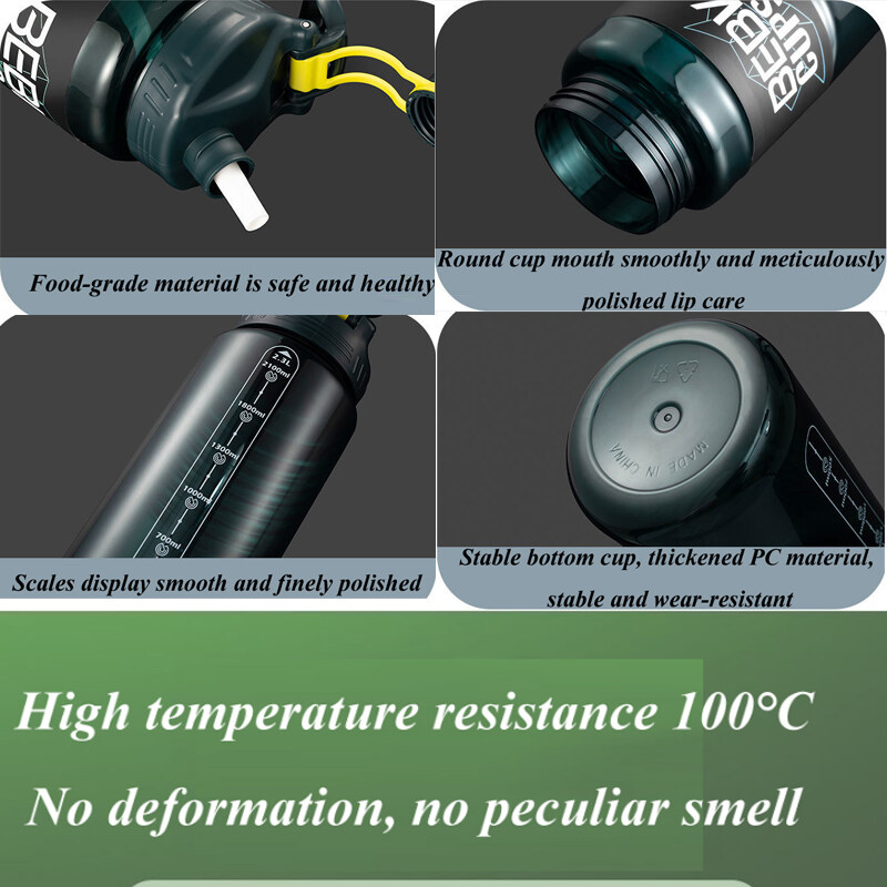 Cốc BEBK 1700ML/2300ML/3000ML Ấm Đun Nước Thể Dục Tập Gym Ngoài Trời Cầm Tay Bình Nước Thể Thao Bình Nước Chống Rò Rỉ Chai Nước Dung Tích Lớn