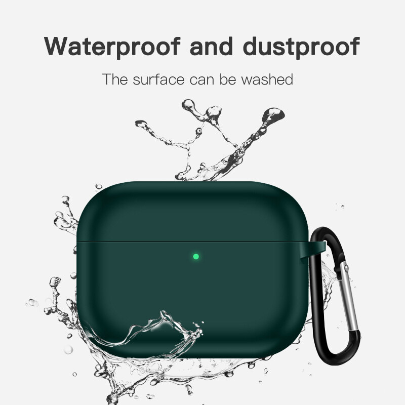 Vỏ bảo vệ tai nghe bluetooth không dây bằng Silicone dính liền màu trơn tối giản cho Apple Airpod 4 Vỏ chống sốc cho AirPods Pro 3 2 1 phụ kiện hộp sạc