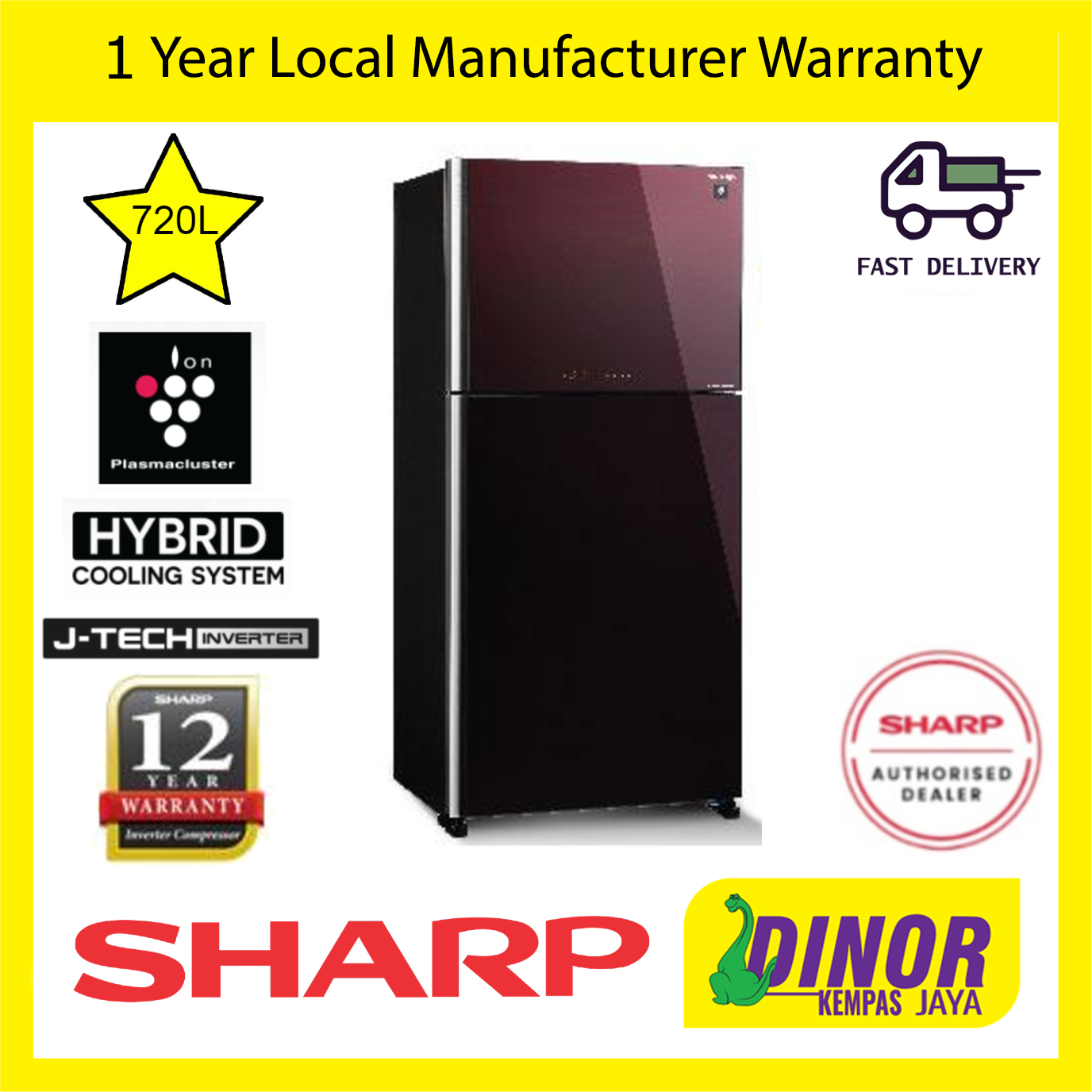 sharp fridge sjp88mfgk 720l